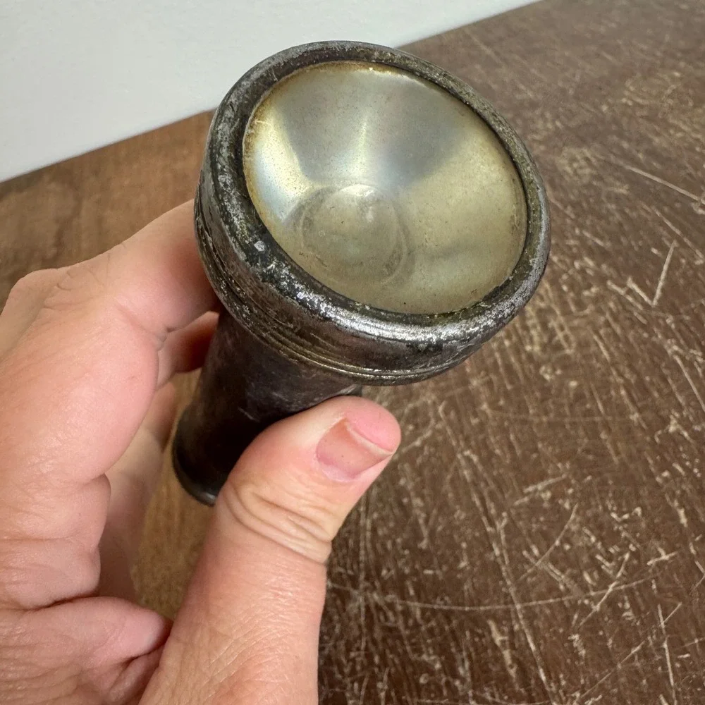 Burgess Made in USA‎ Vintage Metal Flashlight Glass Lens Untested